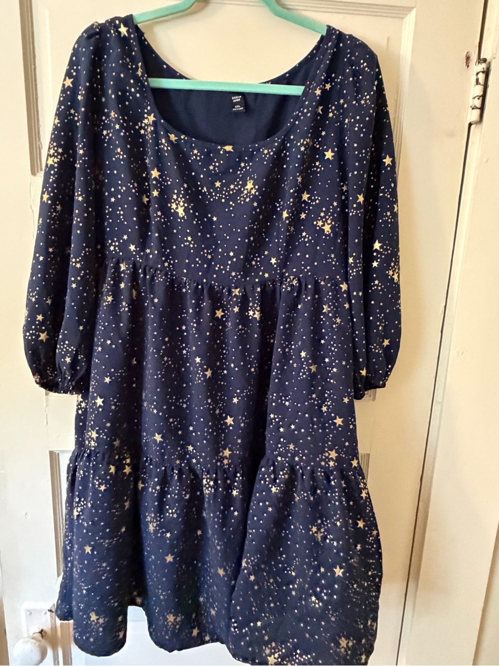 SHEIN Navy Dress with Gold Star Print